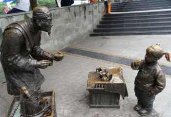 无锡小女孩铜雕，古朴优雅