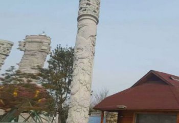 无锡迎宾龙柱石雕——大理石景观雕刻精美艺术品