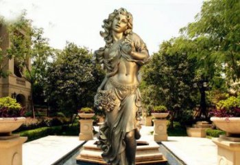 无锡华丽蓬勃的铜雕女神像