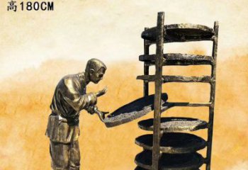 无锡中领雕塑|铜雕晒茶叶老人人物雕塑