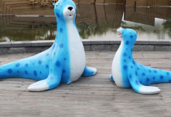 无锡海豹玻璃钢卡通雕塑——展现优雅的豹纹完美艺术