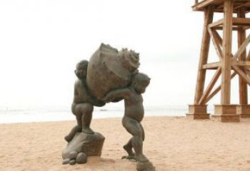 无锡抬着海螺的小男孩景观雕塑
