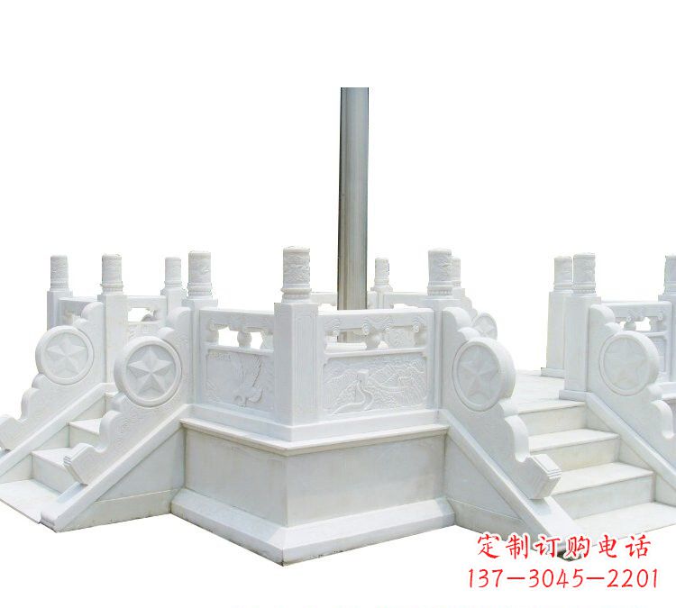 无锡精美的汉白玉升旗台雕塑