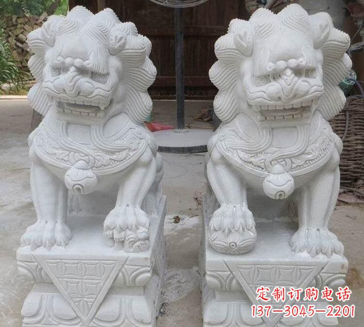 无锡汉白玉古代狮子雕塑