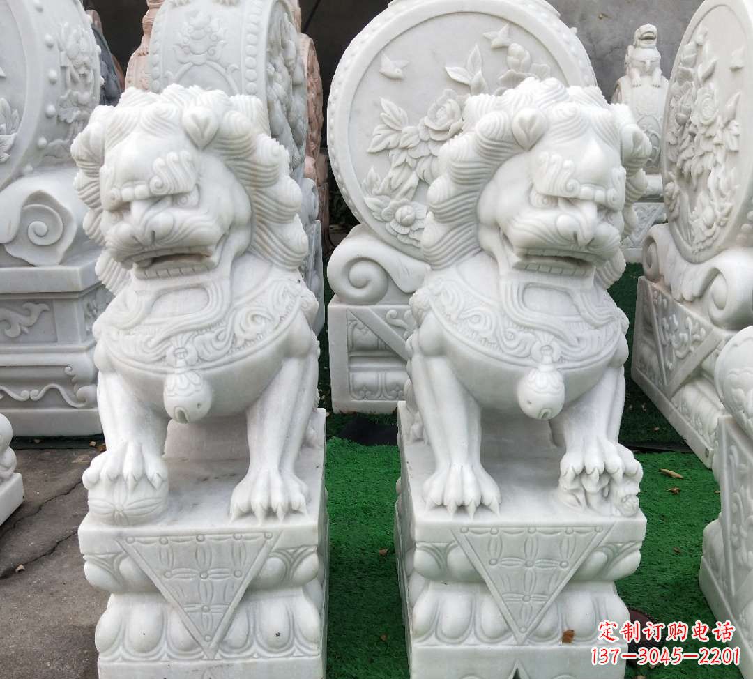 无锡精致汉白玉狮子雕塑