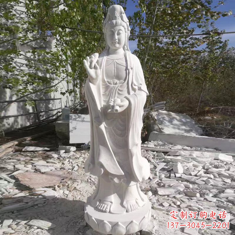 无锡象征观音的汉白玉观音菩萨石雕