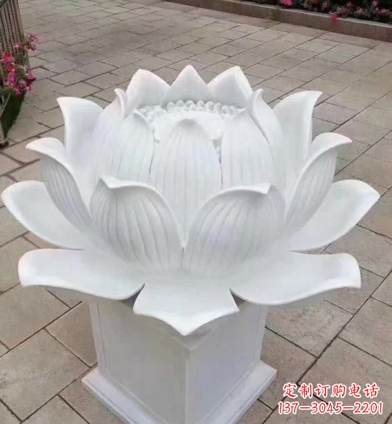 无锡汉白玉荷花雕塑,把温暖带入家中
