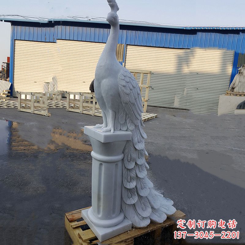 无锡汉白玉孔雀雕塑,传承艺术精髓