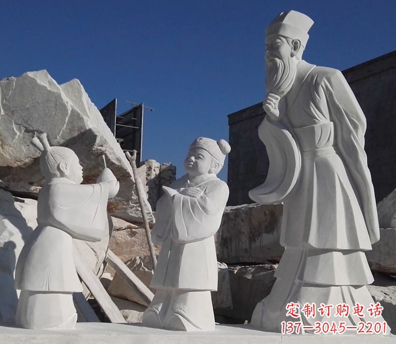 无锡汉白玉孔融让梨石雕
