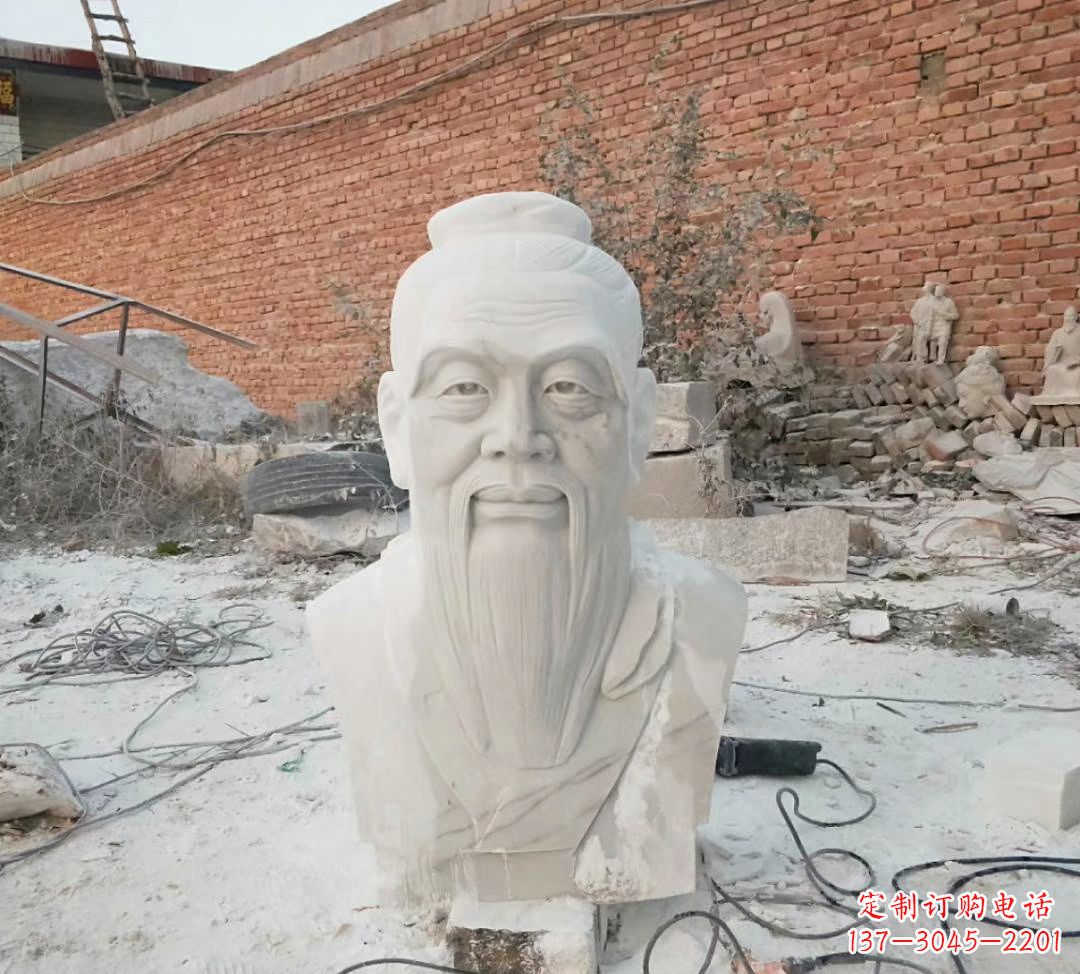 无锡汉白玉孔子雕塑校园烈士名人石雕