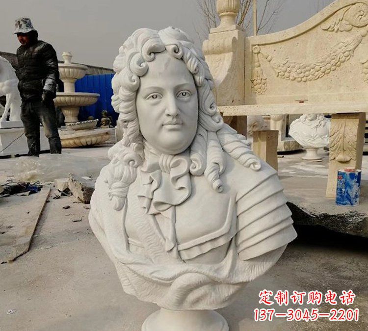 无锡汉白玉牛顿头像雕塑,尊享经典