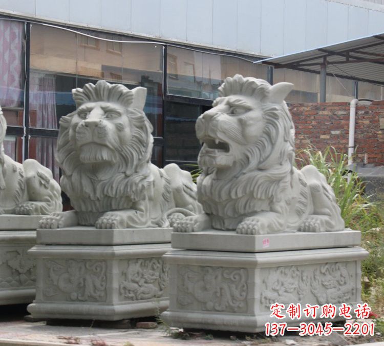 无锡汉白玉欧式狮子石雕