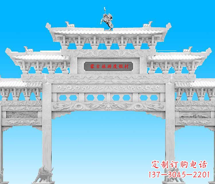 无锡汉白玉牌楼雕塑,传承经典之美