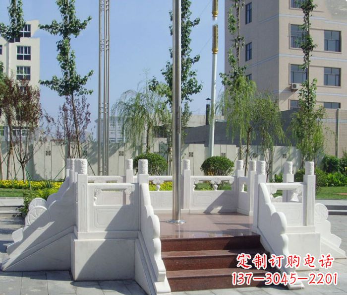 无锡汉白玉升旗台校园石雕