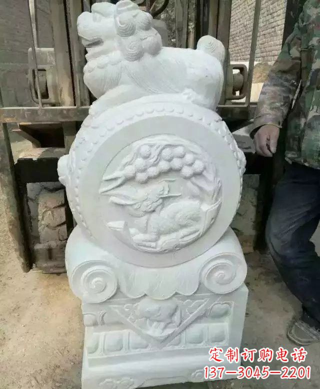 无锡汉白玉狮子门墩