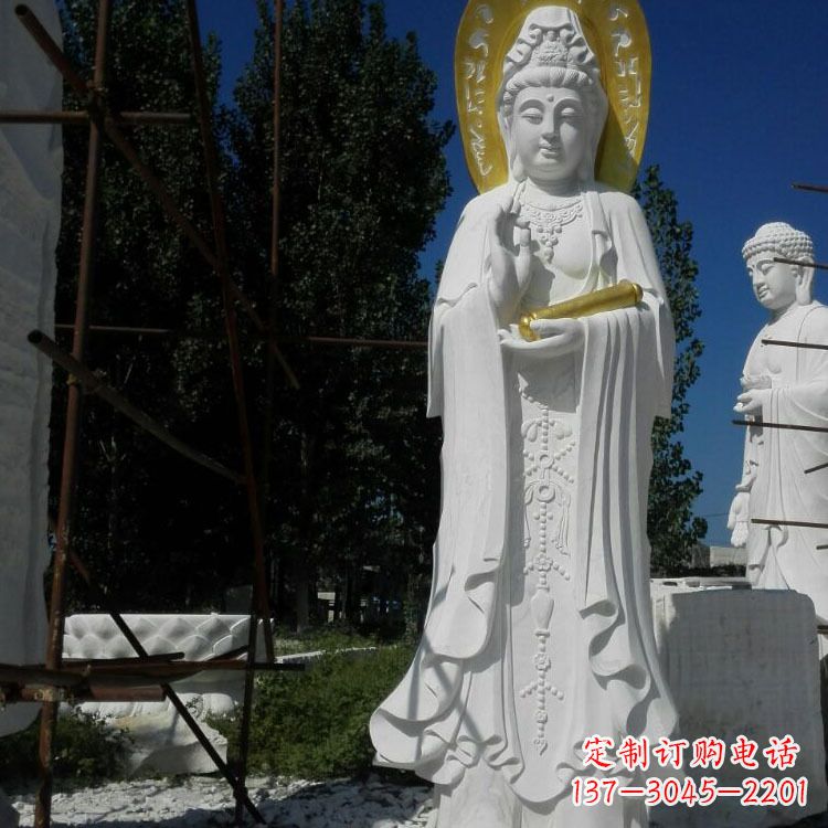 无锡汉白玉石雕佛像石头观音