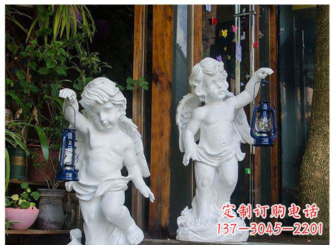 无锡白玉天使雕塑,夜晚的灯火璀璨