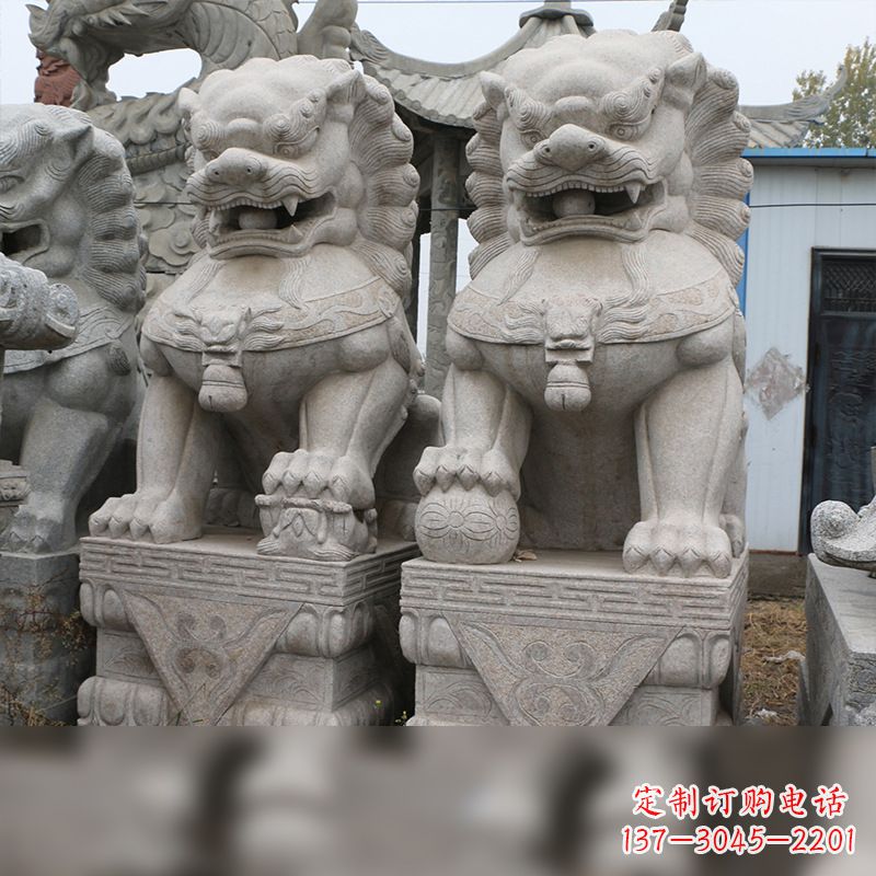 无锡汉白玉天安门石狮子