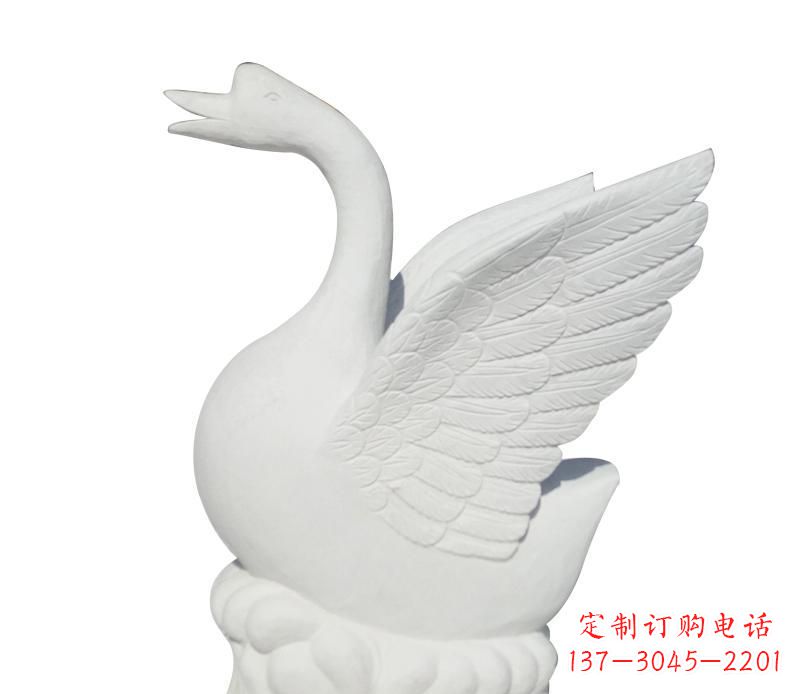 无锡汉白玉天鹅雕塑