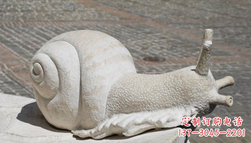 无锡汉白玉蜗牛动物石雕