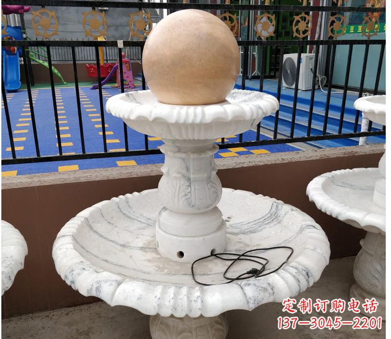 无锡汉白玉小型风水球雕塑
