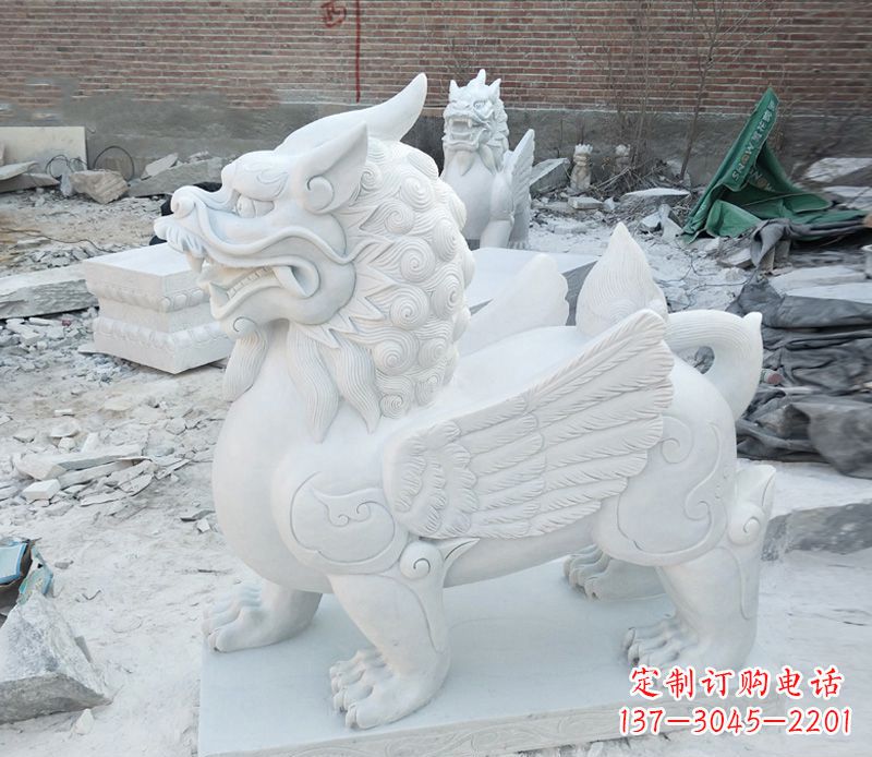 无锡品质卓越的汉白玉独角兽雕塑