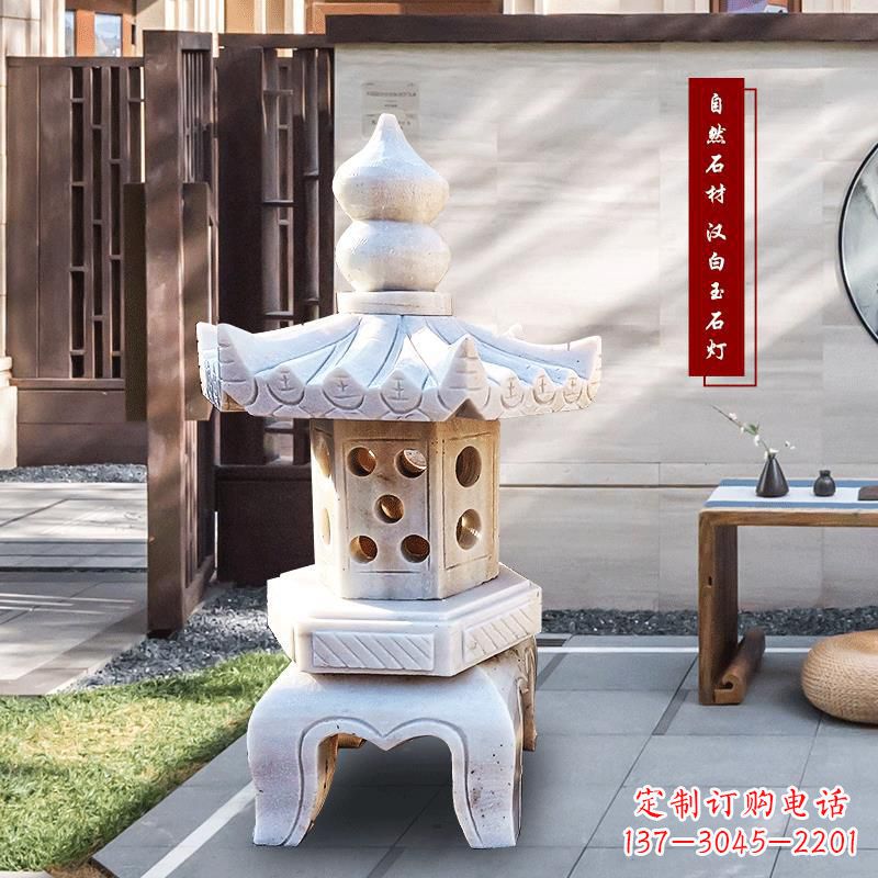 无锡中领雕塑-经典经典汉白玉灯笼园林雕塑