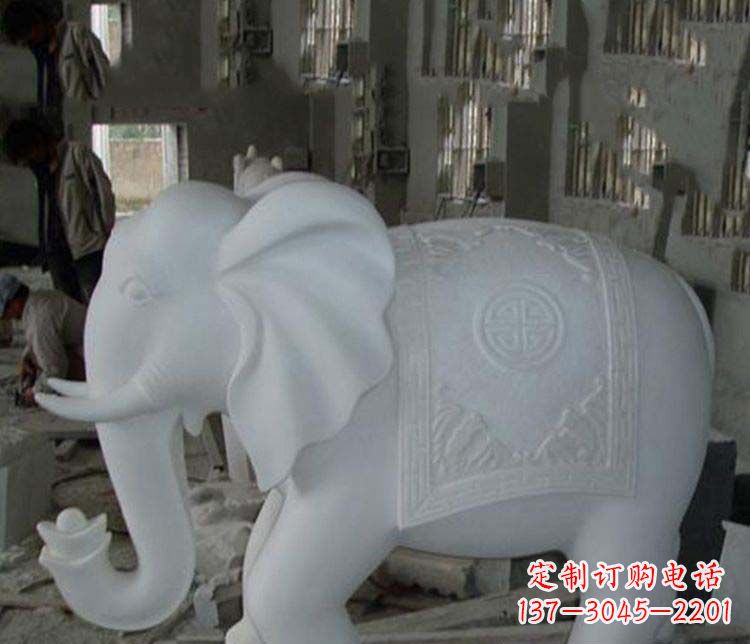 无锡汉白玉大象雕塑,带来好运