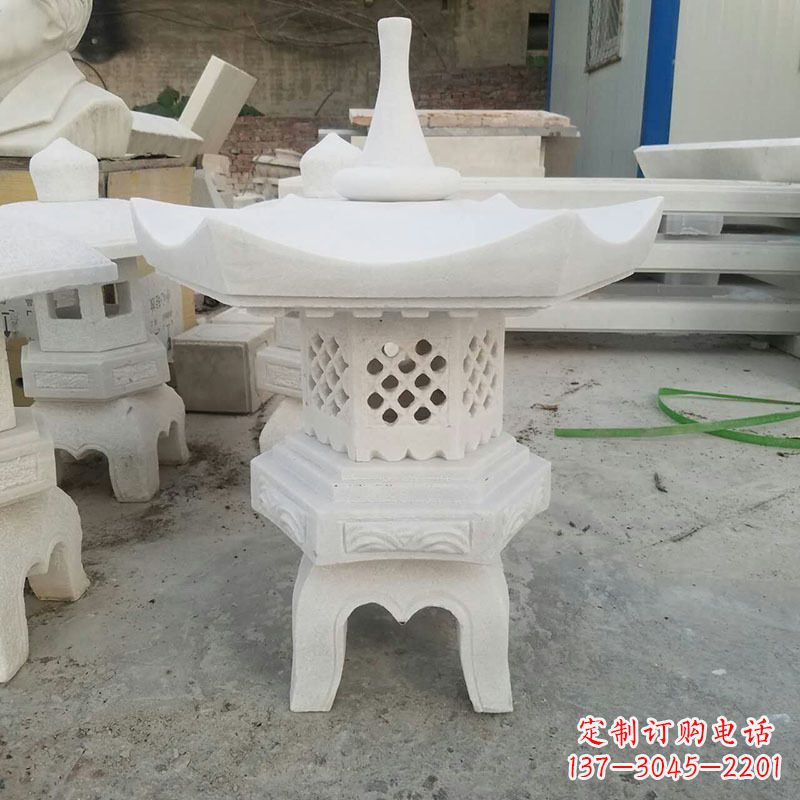 无锡汉白玉中式石雕灯笼