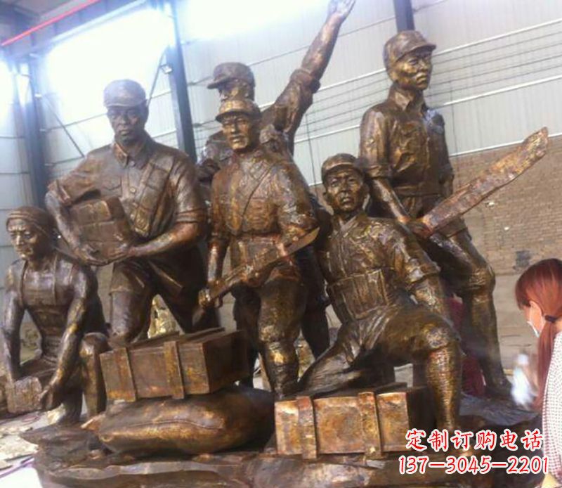 无锡红军打仗铜雕