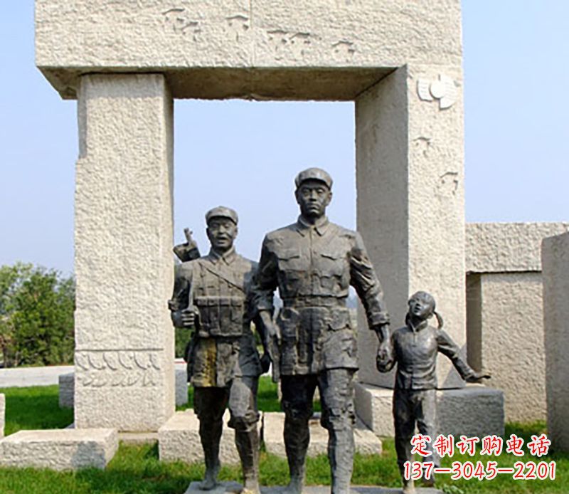 无锡红军公园人物铜雕