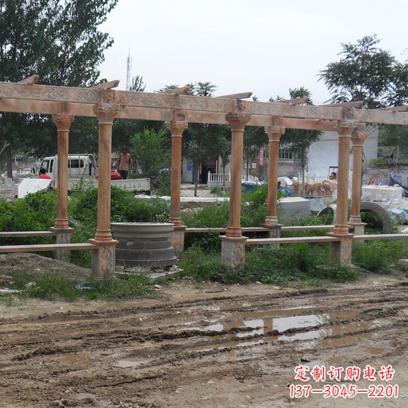 无锡红色石雕长廊花架