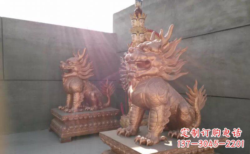 无锡红铜麒麟古代神兽铜雕