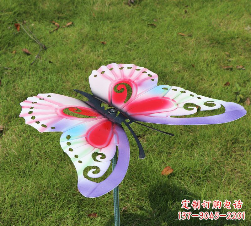 无锡红紫色不锈钢蝴蝶雕塑,给你一片天空