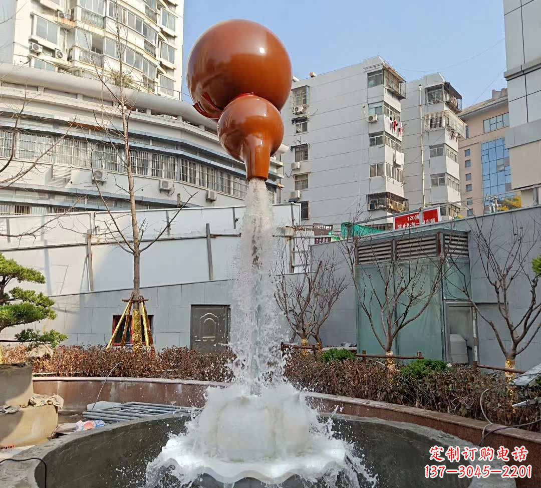 无锡葫芦广场喷泉雕塑,精致唯美