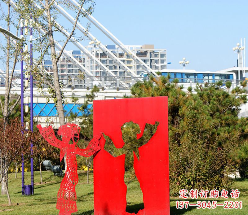 无锡全新设计:不锈钢皮影戏雕塑