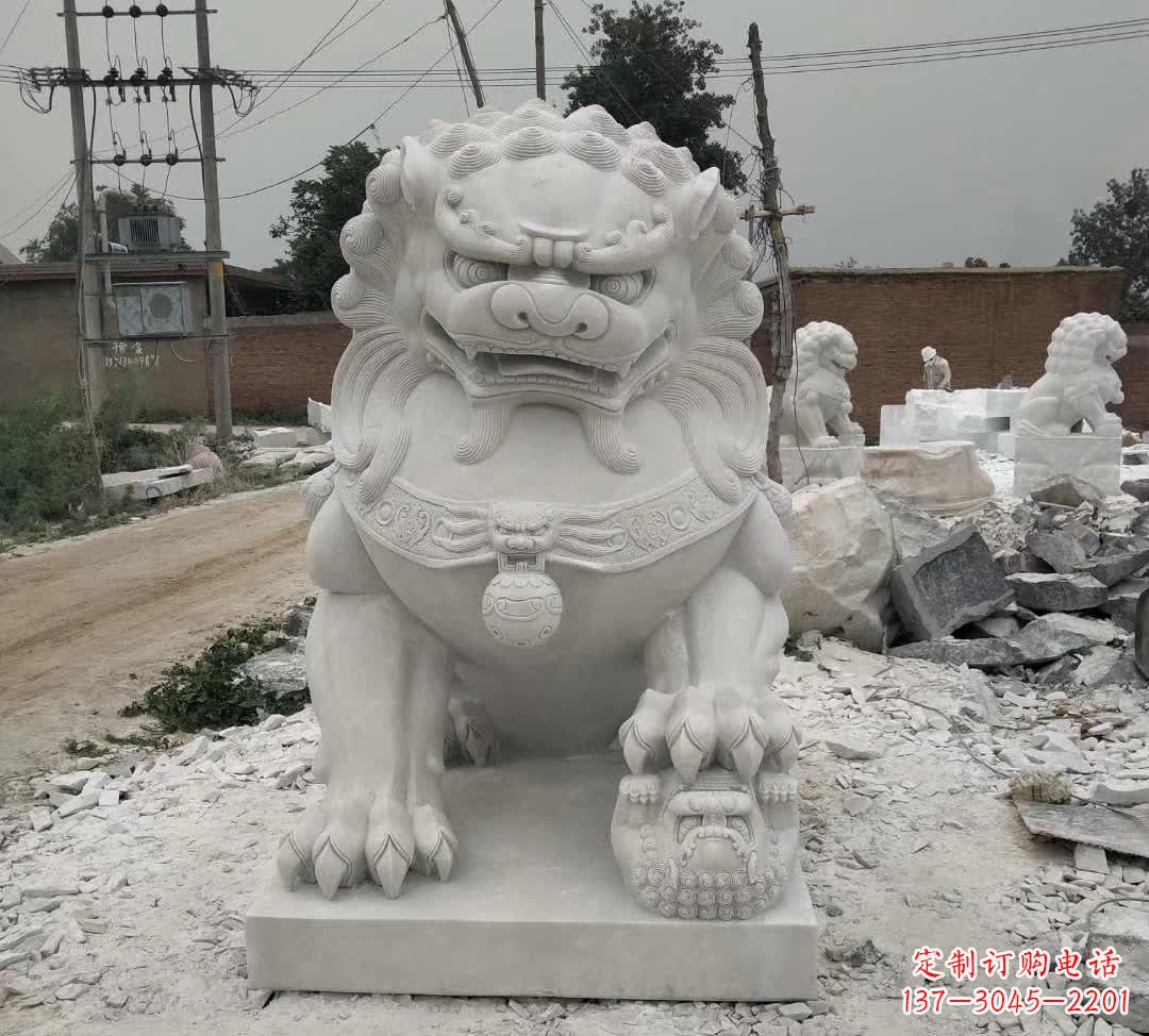 无锡非凡威猛!来自中领雕塑的狮子踩球石雕
