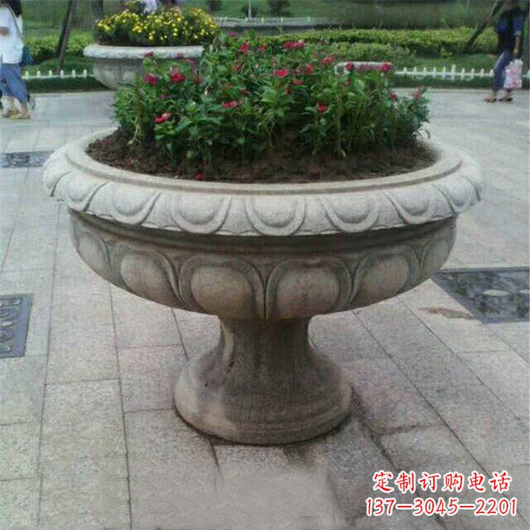 无锡中领雕塑:精美花岗岩公园石雕花盆