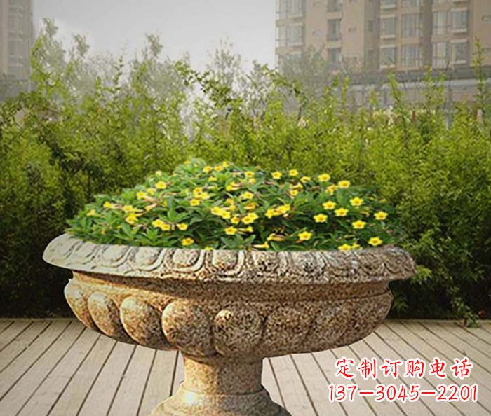 无锡精美雕刻的花岗岩花盆驰骋提供