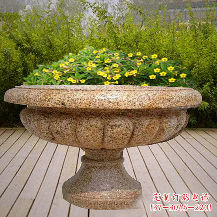 无锡花岗岩欧式园林花盆雕塑