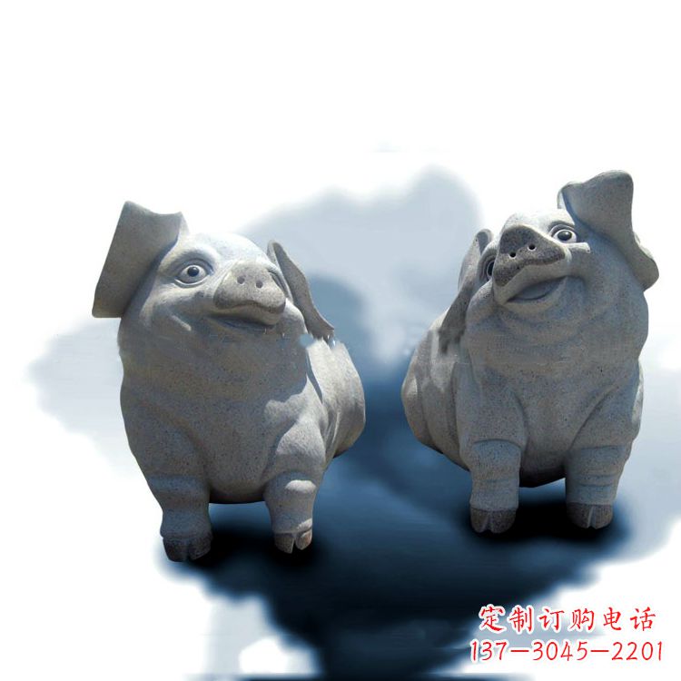 无锡花岗岩动物雕塑-可爱的福猪