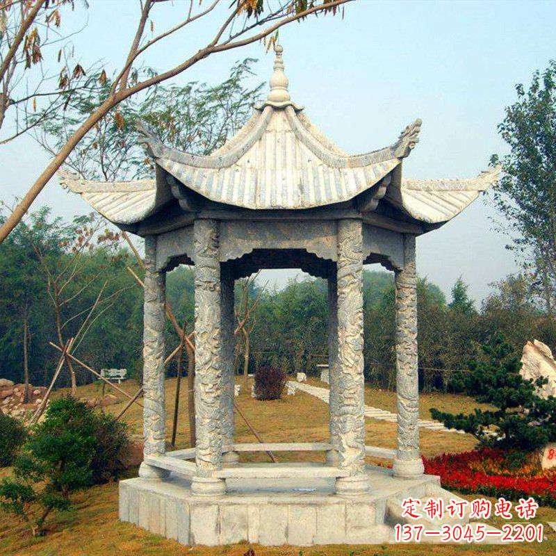 无锡打造精美的花岗岩庭院石凉亭雕塑