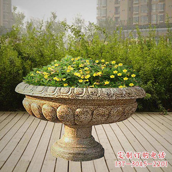 无锡花岗岩园林石雕花盆