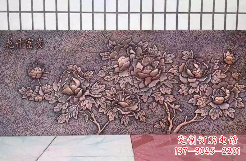 无锡精美绝伦的牡丹铜浮雕