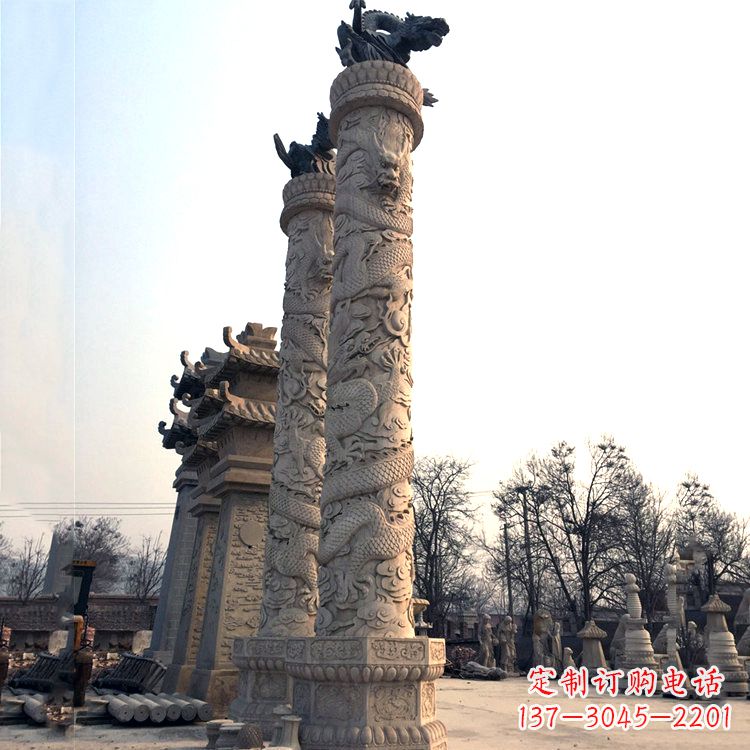无锡精致精美的华表柱石雕