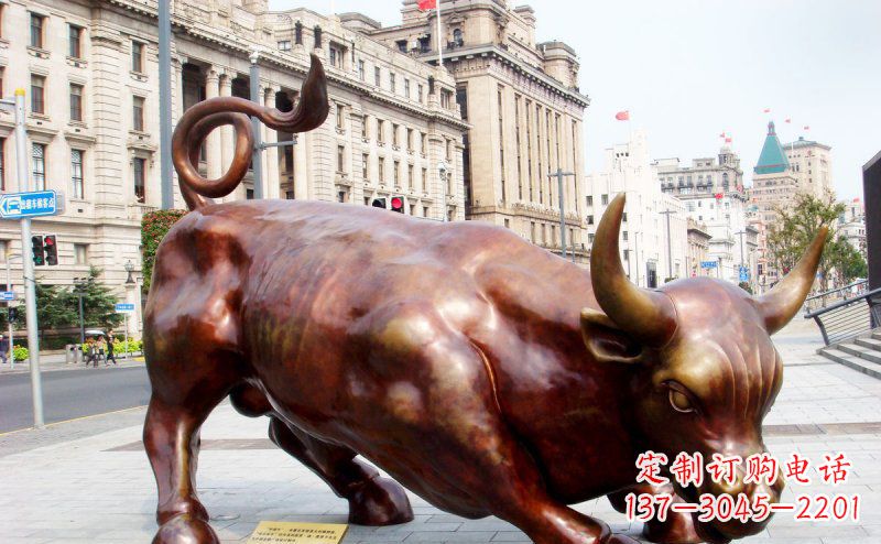 无锡华尔街牛招财牛铜雕,拥有力量的象征