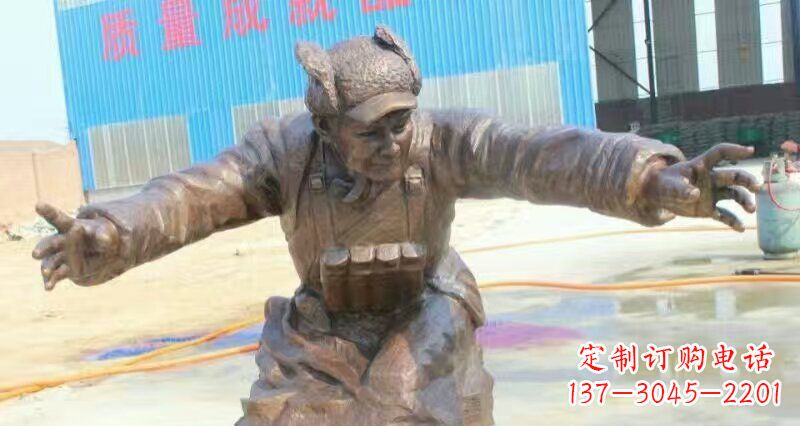 无锡荣耀时刻,纪念经典——黄继光校园英雄人物铜雕