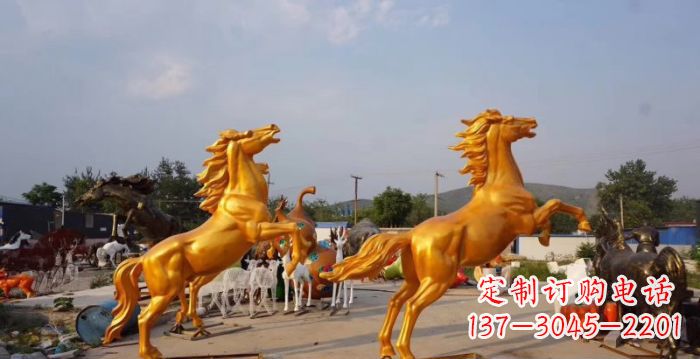 无锡黄铜色奔马铜雕