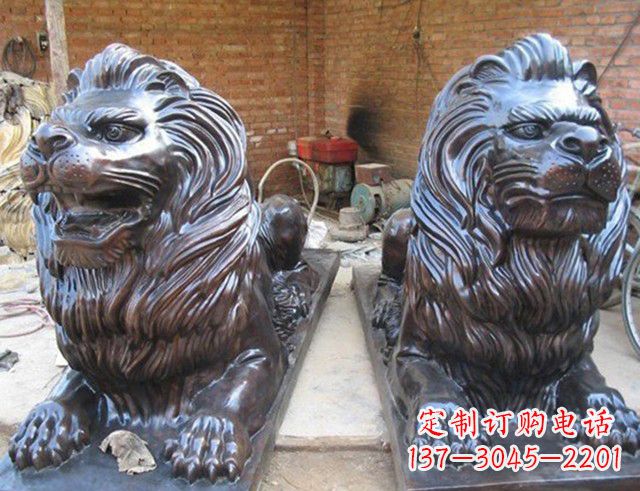 无锡汇丰狮子铜雕塑是由中领雕塑制作的一款狮子…