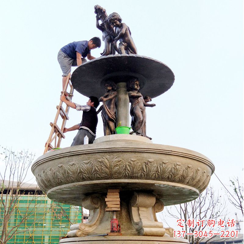 无锡精美金蝉石喷泉雕塑